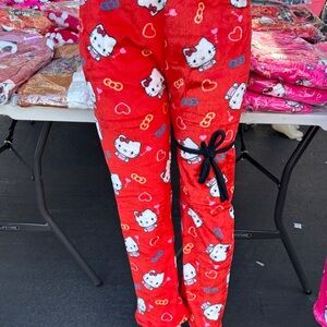 Hello Kitty Red Pajama Bottoms with Black Bow